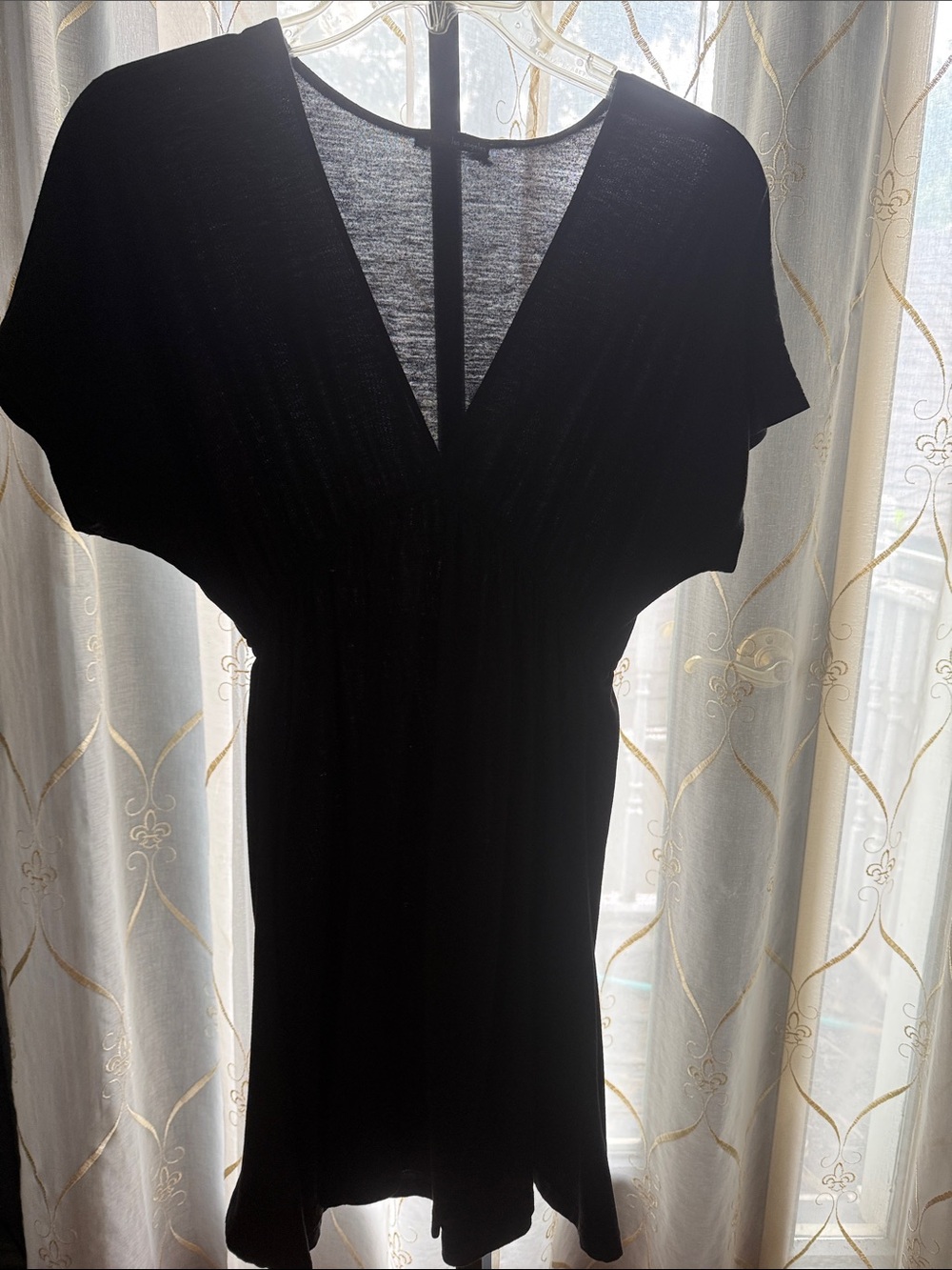 Fire Los Angeles Black V-Neck Short Sleeve Dress